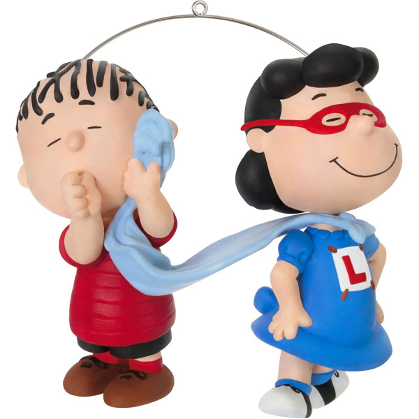 HALLMARK KEEPSAKE SNOOPY PEANUTS SUPER LUCY EN LINUS ORNAMENT 2024