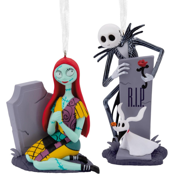 DISNEY HALLMARK THE NIGHTMARE BEFORE CHRISTMAS JACK EN SALLY ORNAMENT SET VAN 2