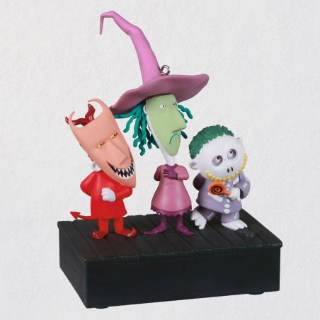 DISNEY HALLMARK KEEPSAKE THE NIGHTMARE BEFORE CHRISTMAS LOCK,SHOCK EN BARREL ORNAMENT 2021