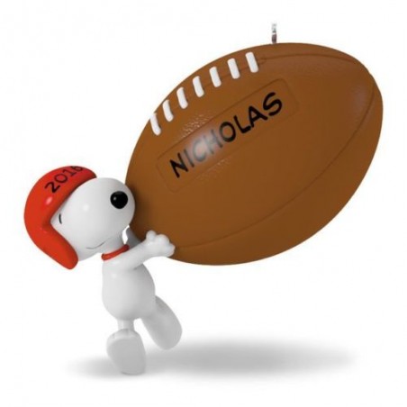 SNOOPY HALLMARK KEEPSAKE SNOOPY MET RUGBY BAL ORNAMENT 2016
